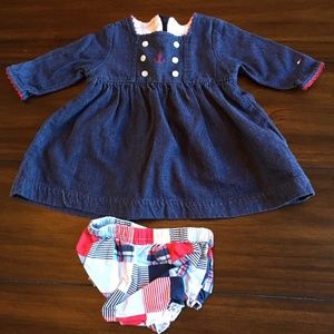 Tommy Hilfiger 0-3 month Denim Dress with Bloomers
